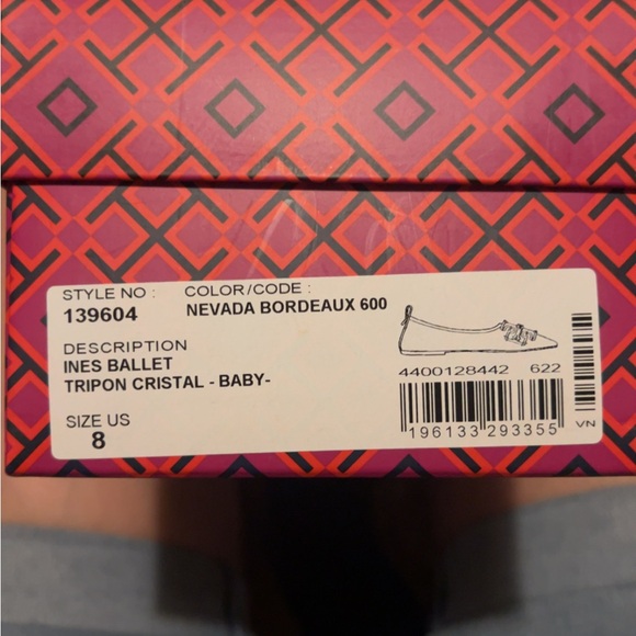 Tory Burch Women's Red Loafers color Nevada Bordeaux 600 - Picture 7 of 7